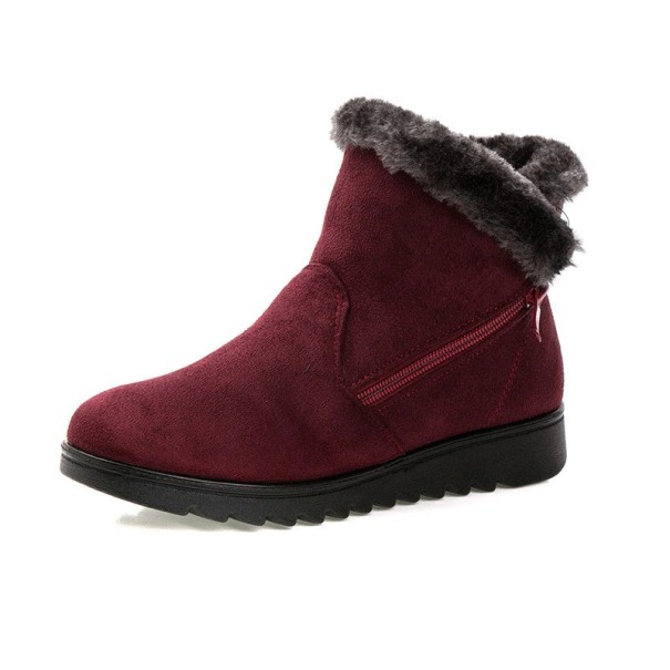 Bottes d'hiver pour femmes sur plateforme J1808 rouge 41