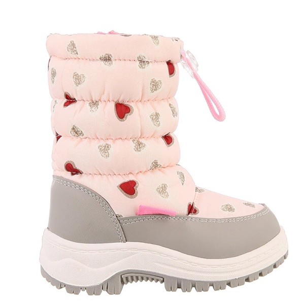 Bottes d'hiver pour filles avec des cœurs rose 20