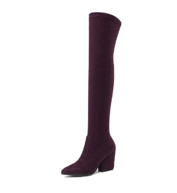 Bottes pour femmes au-dessus du genou A679 bordeaux 40