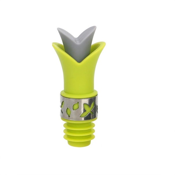 Bottle Funnel with Flower-Shaped Stopper light green
