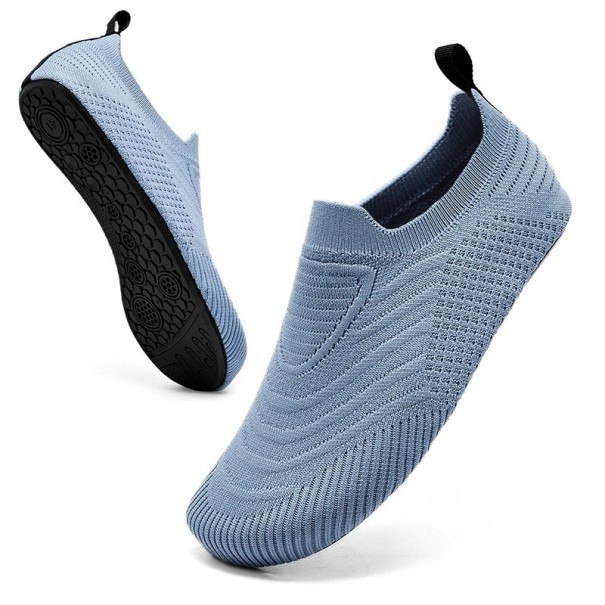Boty do vody unisex Barefoot střih Nazouvací Prodyšný pletený svršek z tkaniny Protiskluzová podrážka z TPR Na plavání i vodní sporty modrá 37