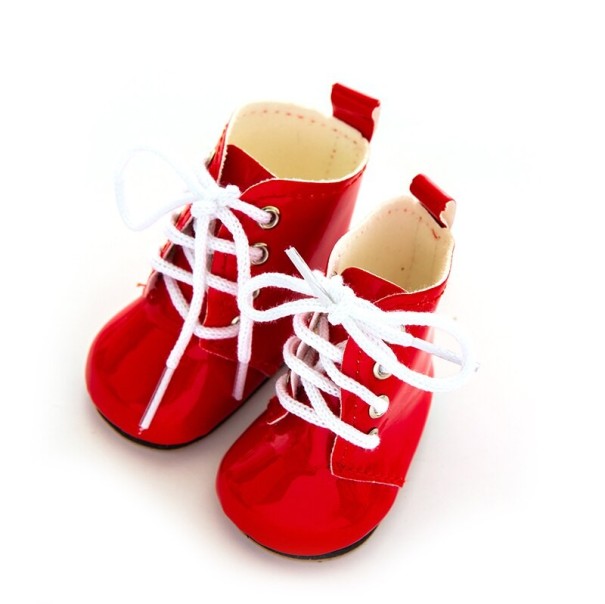 Boty na tkaničky pro panenku A411 červená