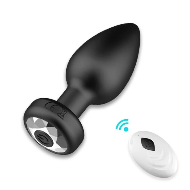 Bouchon anal vibrant en silicone avec télécommande pour stimulation sensuelle design ergonomique rechargeable étanche emballage discret 1