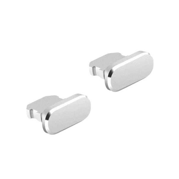 Bouchon anti-poussière en métal pour iPhone 14, 13, 12 Pro, iPad 9 x 7 x 1 mm, coque de protection pour port Lightning, alliage d'aluminium, accessoires iOS, 2 pièces argenté