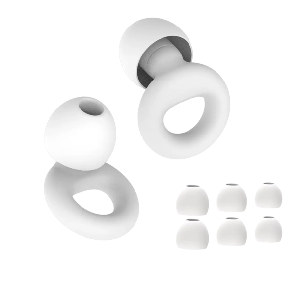 Bouchons d'oreilles en silicone 1,8 x 1,6 cm Contre le bruit et l'eau Pour dormir Nager Réutilisables Bouchons d'oreilles doux et amortissants blanc