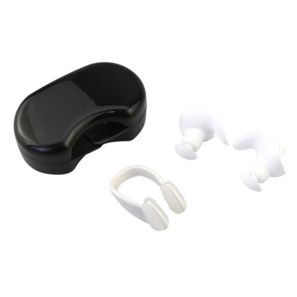 Bouchons d'oreilles et pince-nez pour la natation P3608 blanc