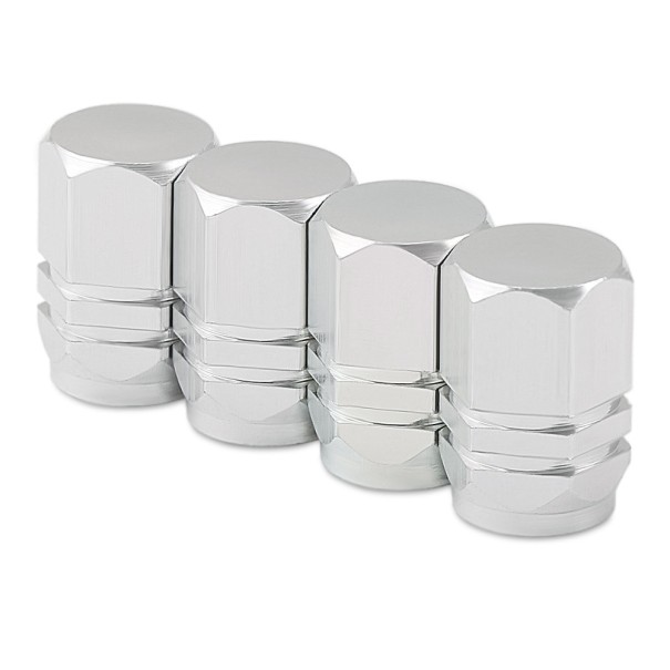 Bouchons de valve en métal 4 pcs argenté