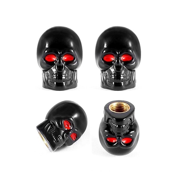 Bouchons de valve tête de mort 4 pcs noir
