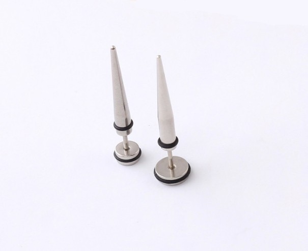 Boucle d'oreille pour homme avec effet de dilatation J1438 blanc 6 mm