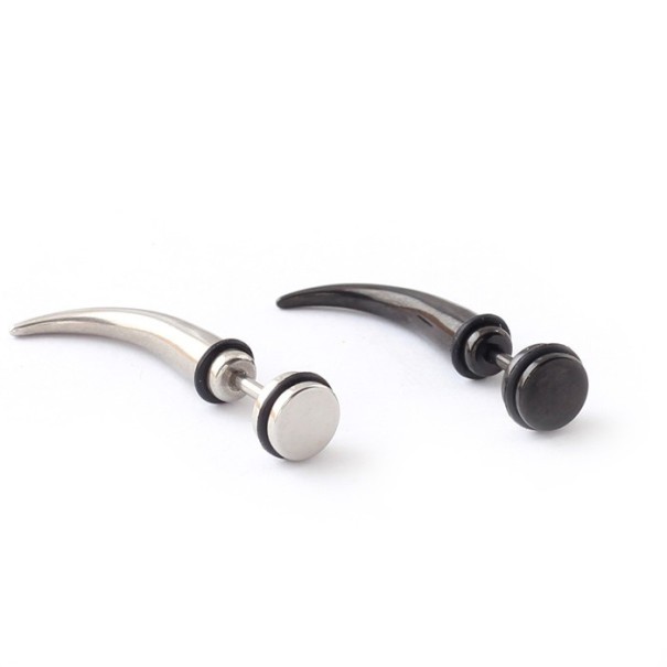 Boucle d'oreille pour homme - Défense d'éléphant J1437 noir