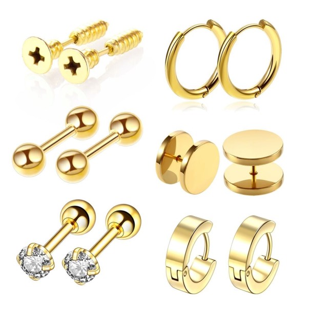 Boucles d'oreilles 6 paires G2534 doré