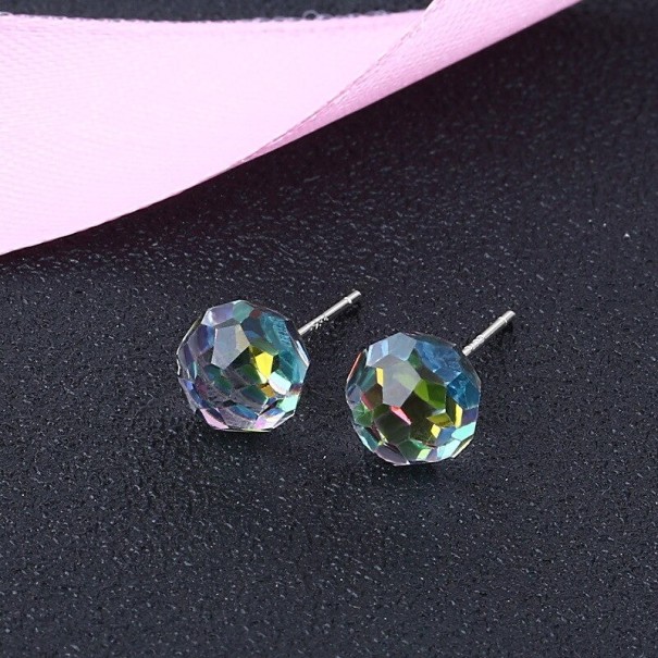 Boucles d'oreilles à clou en cristal pour femmes 6 mm