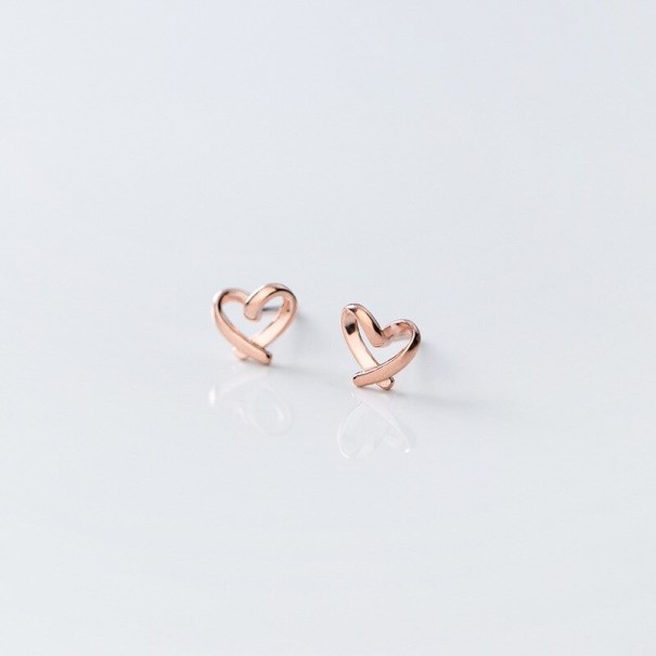 Boucles d'oreilles à clou en forme de cœur R52 vieux rose