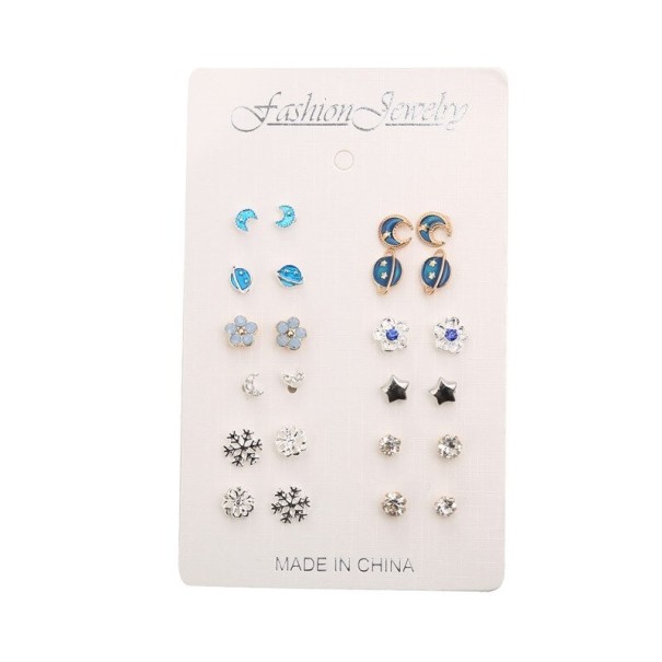 Boucles d'oreilles à clou pour femmes 12 paires G1133 1