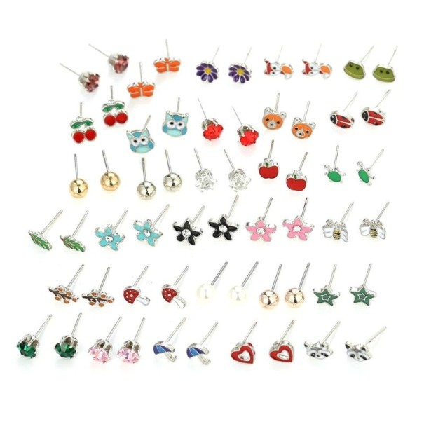 Boucles d'oreilles à clou pour femmes 30 paires 1