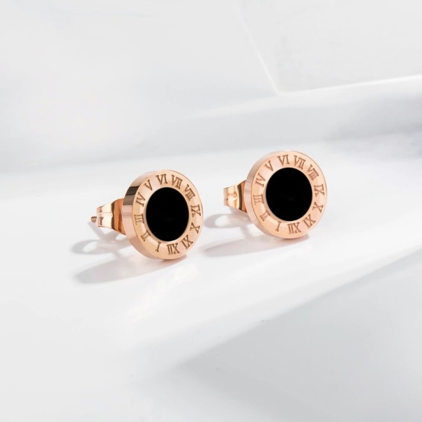 Boucles d'oreilles à clou pour femmes avec des chiffres romains 6