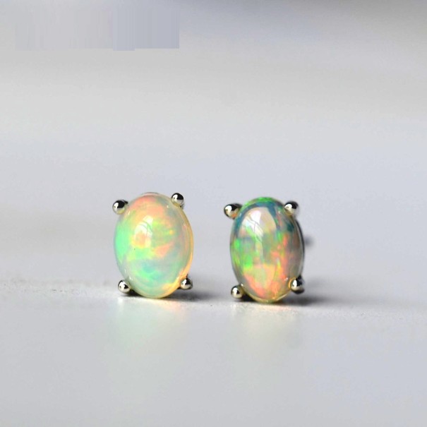 Boucles d'oreilles à clou pour femmes avec pierre 1