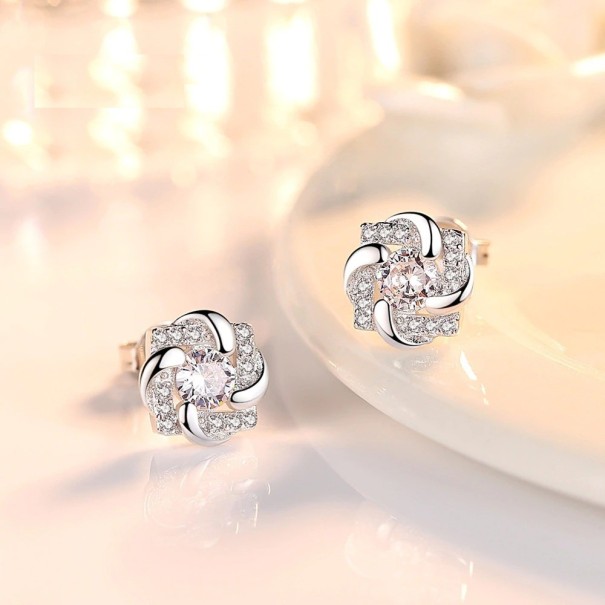 Boucles d'oreilles à clou pour femmes avec zircon 1