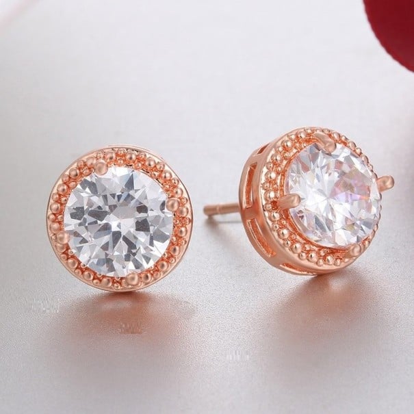 Boucles d'oreilles à clou pour femmes avec zircons G465 5