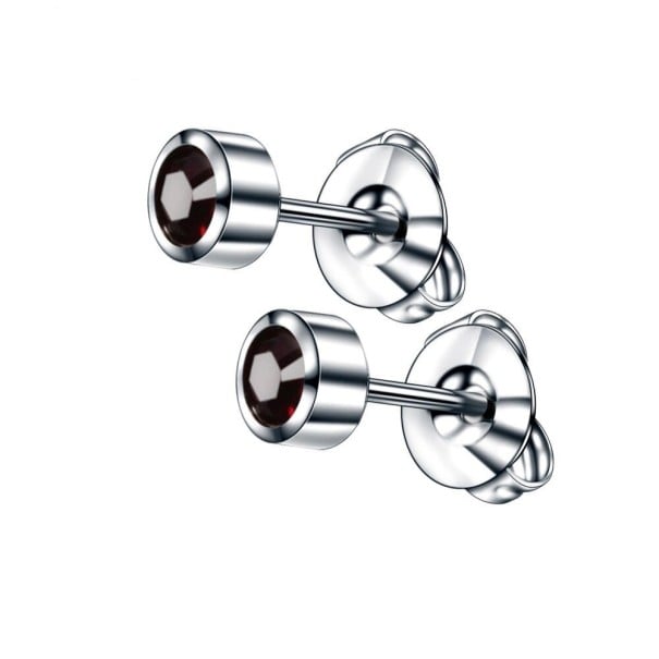 Boucles d'oreilles à clou pour femmes avec zircons H849 argenté 10