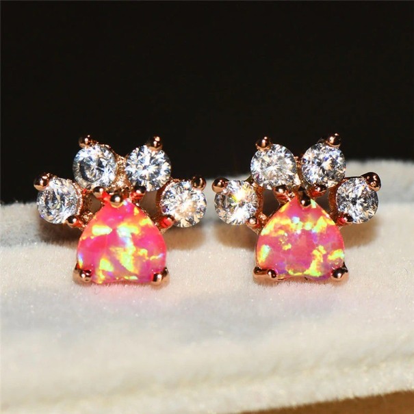 Boucles d'oreilles à clou pour femmes en forme de patte 3
