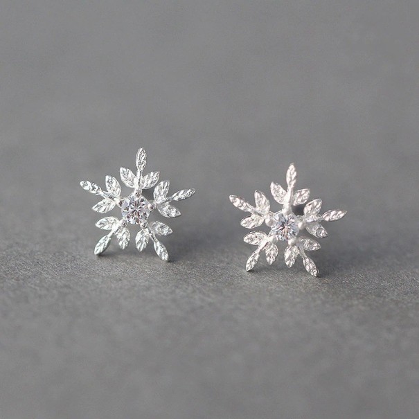 Boucles d'oreilles à clou pour femmes flocon 1