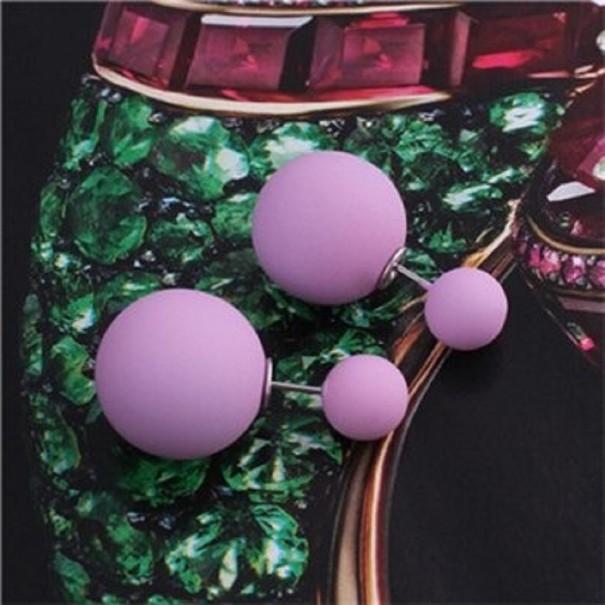 Boucles d'oreilles à clou pour femmes G378 violet