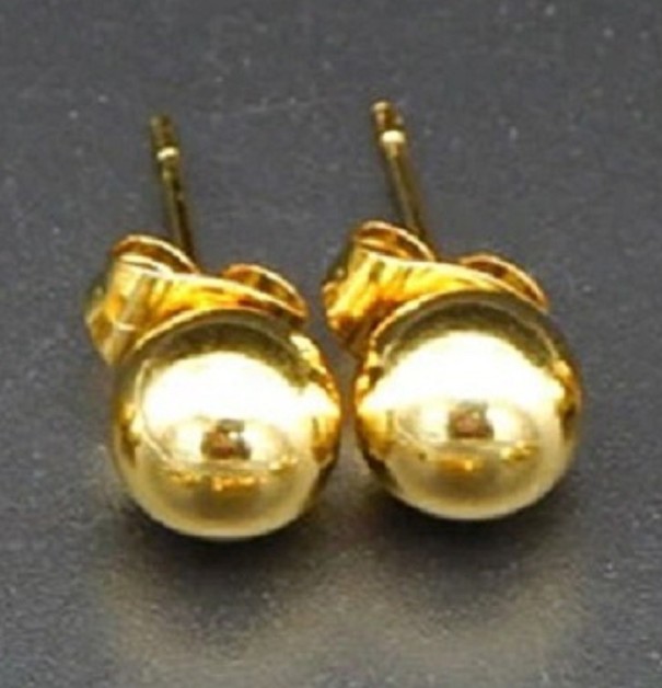 Boucles d'oreilles à clou pour femmes G599 doré 7 mm