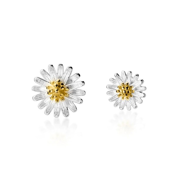 Boucles d'oreilles à clou pour femmes marguerites 6 mm