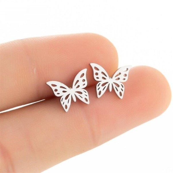 Boucles d'oreilles à clous pour femmes J159 vieux rose 1