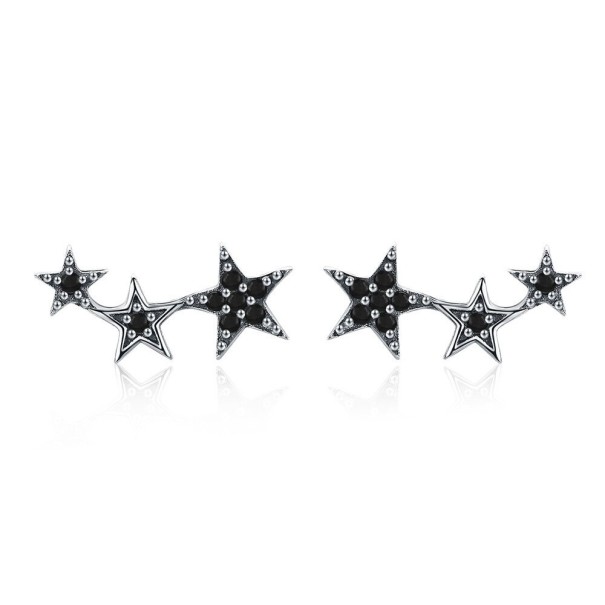 Boucles d'oreilles à étoiles pour femmes noir