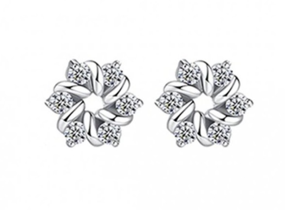 Boucles d'oreilles à puce femme fleur R130 1