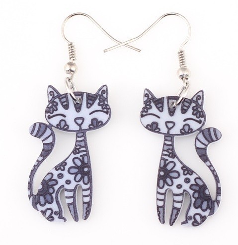 Boucles d'oreilles - chat J2924 6