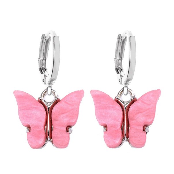 Boucles d'oreilles circulaires pour femmes avec papillon C1097 6