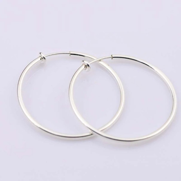 Boucles d'oreilles circulaires pour femmes G561 argenté 50 mm