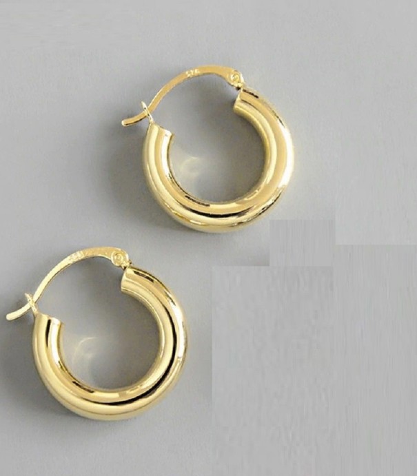 Boucles d'oreilles circulaires pour femmes H818 doré