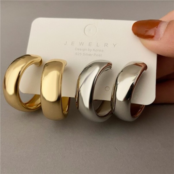 Boucles d'oreilles créoles pour femmes 2 paires 1