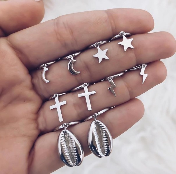 Boucles d'oreilles créoles pour femmes 5 paires 1