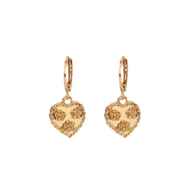 Boucles d'oreilles créoles pour femmes avec cœur G454 1
