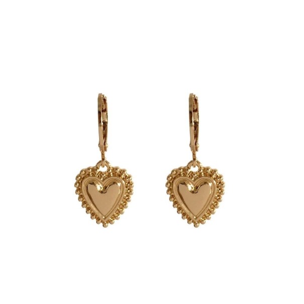 Boucles d'oreilles créoles pour femmes avec cœur G454 2