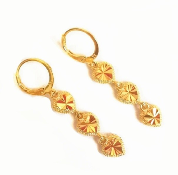 Boucles d'oreilles créoles pour femmes avec cœurs G1073 1