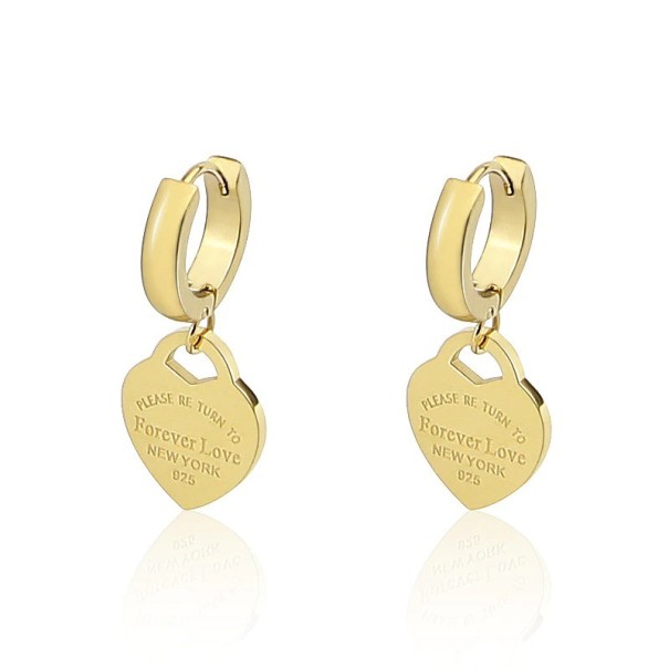 Boucles d'oreilles créoles pour femmes avec cœurs G639 doré