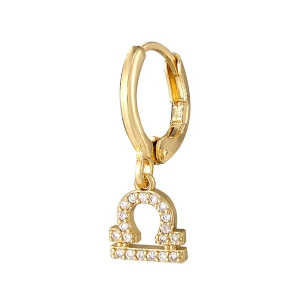 Boucles d'oreilles créoles pour femmes avec signe du zodiaque doré 6