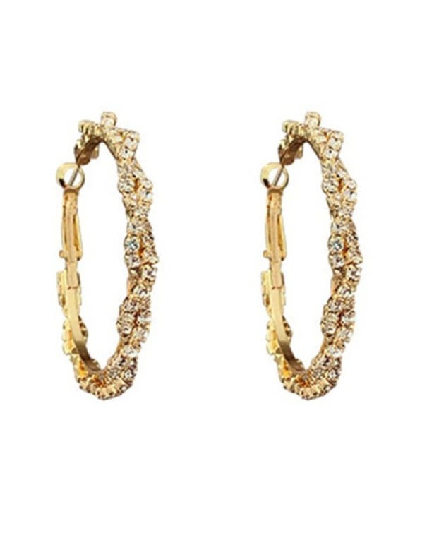 Boucles d'oreilles créoles pour femmes avec zircon 1