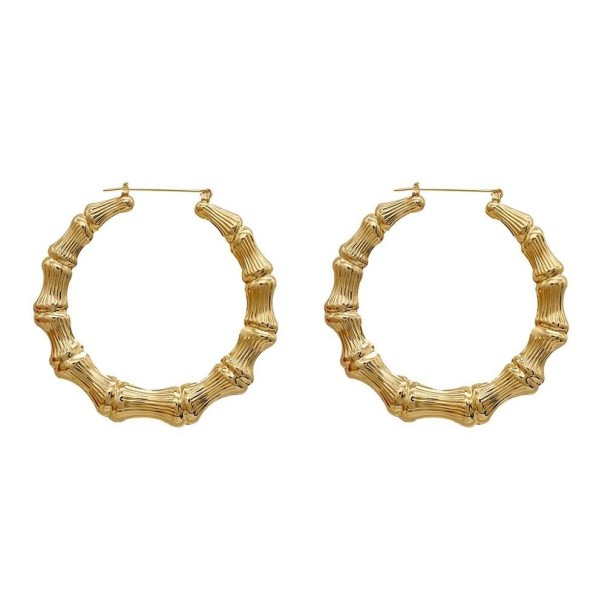 Boucles d'oreilles créoles pour femmes G309 doré 75 mm