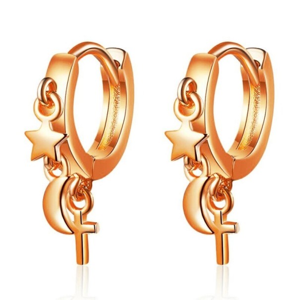 Boucles d'oreilles créoles pour femmes H716 vieux rose