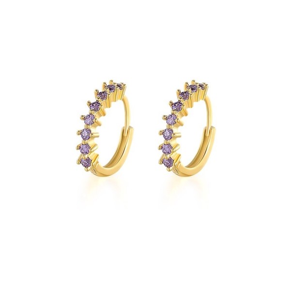 Boucles d'oreilles créoles pour femmes H750 doré 1