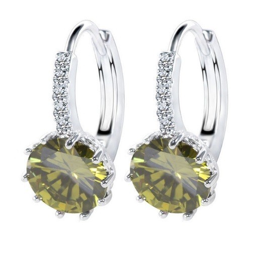 Boucles d'oreilles de luxe avec pierre J3210 kaki