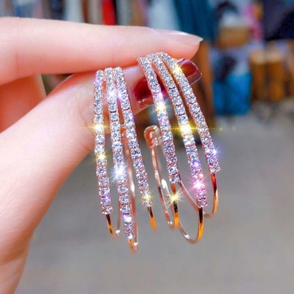 Boucles d'oreilles demi-lunes pour femmes R81 vieux rose