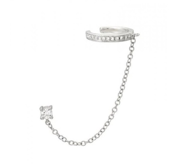 Boucles d'oreilles en chaîne pour femmes avec attache argenté 1